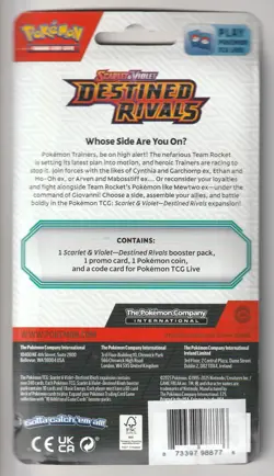 Pokemon TCG Destined Rivals 2025 Eevee Booster Pack NEW SEALED 27708 - Image 2