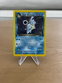 Pokemon 1st Edition Dark Blastoise W/ Tail Swirl 3/82 Holo Rare Team Rocket - Image 1