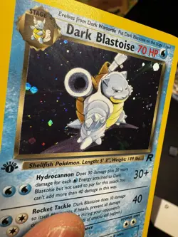 Pokemon 1st Edition Dark Blastoise W/ Tail Swirl 3/82 Holo Rare Team Rocket - Image 3