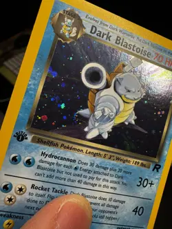 Pokemon 1st Edition Dark Blastoise W/ Tail Swirl 3/82 Holo Rare Team Rocket - Image 4