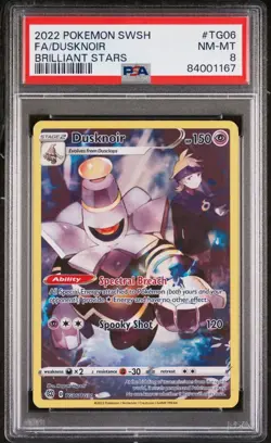 Pokemon PSA 8 TCG Dusknoir Sword & Shield: Brilliant Stars TG06 Holo Secret Rare - Image 1