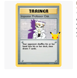 POKEMON PSA 9 IMPOSTER PROFESSOR OAK 73/102 CELEBRATIONS (HOLO RARE) - Image 1