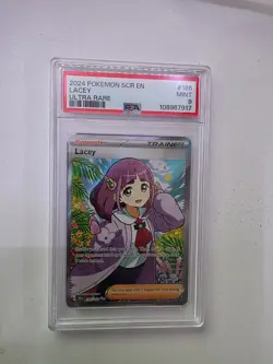 2024 Pokemon SCR-EN LACEY ULTRA RARE 166/142 PSA 9 - Image 1
