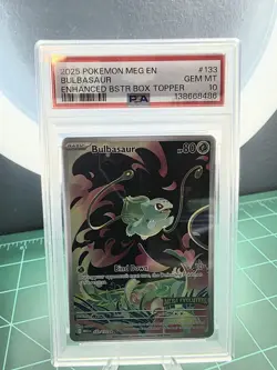 PSA 10 - Bulbasaur 133/132 Stamped Box Topper Promo Pokemon TCG Mega Evolution - Image 1