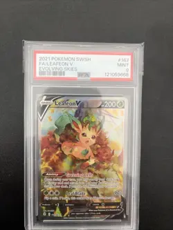 2021 POKEMON SWORD & SHIELD EVOLVING SKIES #167 FULL ART/LEAFEON V PSA 9 - Image 1