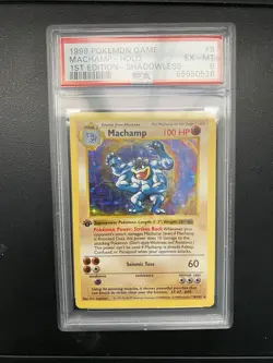 1999 Pokemon #8 Machamp Holo 1st Edition Shadowless - Fresh Grade - EX-MT PSA 6 - Image 1