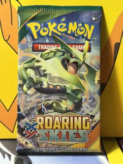 RARE Pokemon XY TCG Roaring Skies Sealed Booster Pack - Mega Rayquaza Pack Art 820650109751 - Image 1