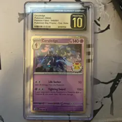 CGC Pristine 10 Ceruledge Pokemon Day Promo Cosmos Holo Paldean Fates 040/091 - Image 1
