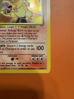 Pokemon TCG Charizard 4/102 Base Set Holo - Image 4