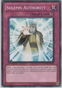 Solemn Authority - STOR-EN067 - Common - 1st Edition NM Yugioh Storm of Ragnarok - Image 1
