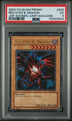 Red-Eyes B. Dragon JMP-002 Shonen Jump Magazine Promos Unlimited Yugioh PSA 5 - Image 1