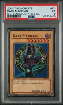 Yugioh PSA 5 Dark Magician SYE-001 Starter Deck: Yugi Evolution 1st Edition - Image 1