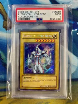 2006 YU-GI-OH! COLLECTORS TIN #EN001 ELEMENTAL HERO NEOS PSA 9 - Image 1