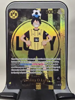 One Piece x BVB Borussia Dortmund Promo Card Monkey D Luffy ST13-003 - Image 1