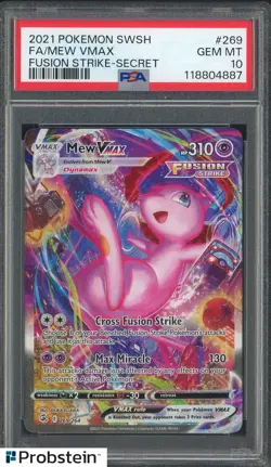 2021 Pokemon SWSH Fusion Strike Secret #269 Mew Vmax Fa PSA 10 GEM MINT - Image 1