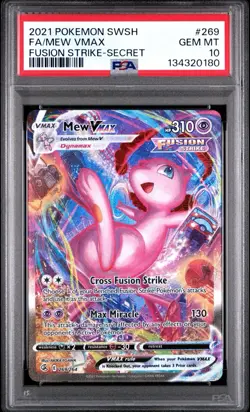 2021 Pokemon Mew VMAX #269 Fusion Strike Secret Full Art SWSH PSA 10 Gem Mint - Image 1