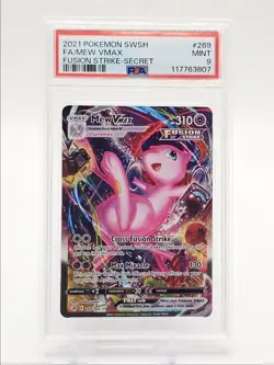 MEW VMAX 2021 POKEMON SWSH FUSION STRIKE SECRET RARE MINT 269/264 PSA 9 Q0481 - Image 1