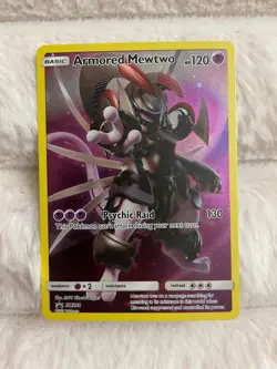 Pokemon Card TCG Armored Mewtwo SM228 Near Mint Holo Full Art - Image 1