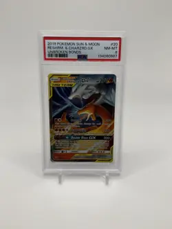 PSA 8 Reshiram & Charizard GX 20/215 Unbroken Bonds 2019 Pokemon Card - Image 1