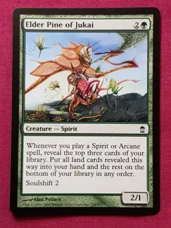 Magic The Gathering SAVIORS OF KAMIGAWA ELDER PINE OF JUKAI green card MTG - Image 1