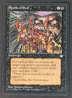 MTG Card - 1x Spoils of Evil - Ice Age - MP - Vintage Black, Magic The Gathering - Image 1