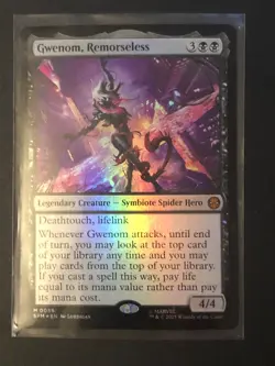 MTG Spider-Man Foil Gwenom Remorseless M0056 Rare SP - Image 1