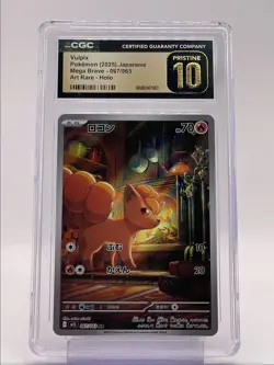 VULPIX 2025 POKEMON JAPANESE MEGA BRAVE ART RARE HOLO 067/063 CGC 10 Q6368 - Image 1