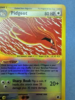 Pokemon 2002 Expedition Base Set Pidgeot Reverse Holo Rare 23/165 Nintendo NM! - Image 5