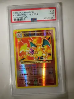 Pokemon XY Evolutions 2016 #11 Charizard-Rev.Foil PSA 9 - Image 1
