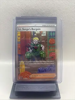 2025 Pokemon Mega Evolutions #185 Lt. Surge's Bargain Special Illustration Rare - Image 1