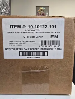 POKEMON TCG: TEAM ROCKET'S MEWTWO EX LEAGUE BATTLE DECK EN - SEALED CASE QTY 6 - Image 1