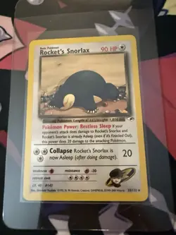 Pokemon TCG Rockets Snorlax 33/132 Gym Heroes NM Condition - Image 3