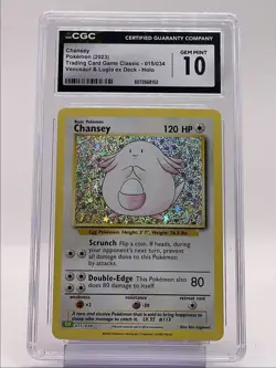 CHANSEY 2023 POKEMON CLASSIC VENUSAUR & LUGIA EX HOLO 015/034 CGC 10 Q6368 - Image 1