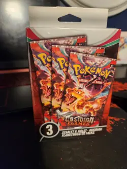 Pokemon TCG Scarlet & Violet Obsidian Flames 3 Pack Hanger Box New / Sealed - Image 1