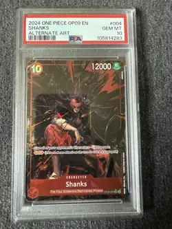 One Piece CCG Shanks OP09-004 SR Foil Emperors In The New World English PSA 10 - Image 1