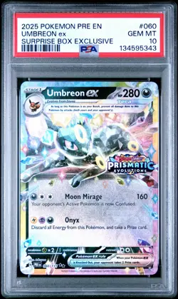 2025 POKEMON PRE EN-PRISMATIC EVOLUTIONS #060 UMBREON EX PSA 10 - Image 1