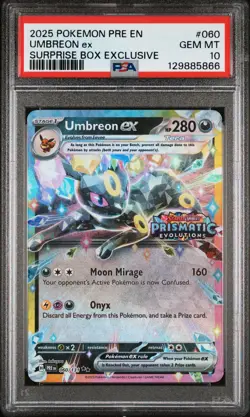 2025 POKEMON PRE EN-PRISMATIC EVOLUTIONS #060 UMBREON EX PSA 10 - Image 1