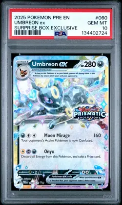 2025 POKEMON PRE EN-PRISMATIC EVOLUTIONS #060 UMBREON EX PSA 10 - Image 1