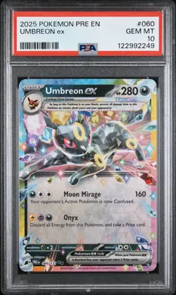 2025 POKEMON PRE EN-PRISMATIC EVOLUTIONS #060 UMBREON EX PSA 10 - Image 1