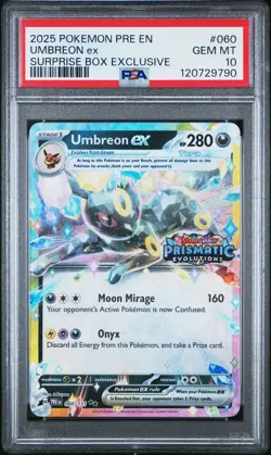2025 POKEMON PRE EN-PRISMATIC EVOLUTIONS #060 UMBREON EX PSA 10 - Image 1