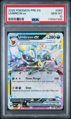 PSA 10 Umbreon Ex Holo #060 2025 Pokemon Pre En-Prismatic Evolutions 115567395 - Image 1
