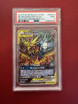 Moltres Zapdos Articuno GX Full Art Promo Hidden Fates Pokemon Card PSA 9 - Image 1