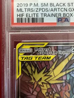 Moltres Zapdos Articuno GX Full Art Promo Hidden Fates Pokemon Card PSA 9 - Image 3