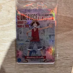 One Piece Monkey D. Luffy US Voyage College Basketball Promo Card SEALED - Image 1