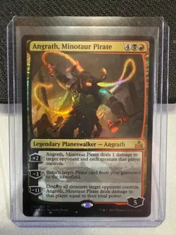 Angrath, Minotaur Pirate [Rivals of Ixalan] Lightly Played Foil - Image 1