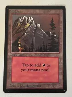 Magic the Gathering MTG Beta Mountain v.2 (LIGHT) LP+ (Beta Bob) - Image 1