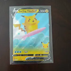 Surfing Pikachu V Holo - #008/025 - Pokemon TCG: Celebrations Full Art Card - Image 1