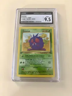 Venonat Jungle 63/64 1999 Pokemon TCG Regular 1st Edition Common CGC MINT 9.5 - Image 1