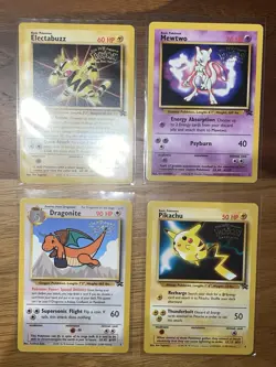 Pokemon 1st Movie Black Star Promos Lot (Dragonite, Mewtwo, Pikachu, Electabuzz) - Image 1