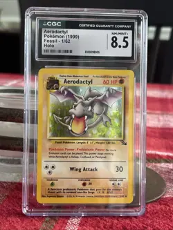 1999 Pokemon Fossil Aerodactyl Holo CGC 8.5 #1/62 - Image 1